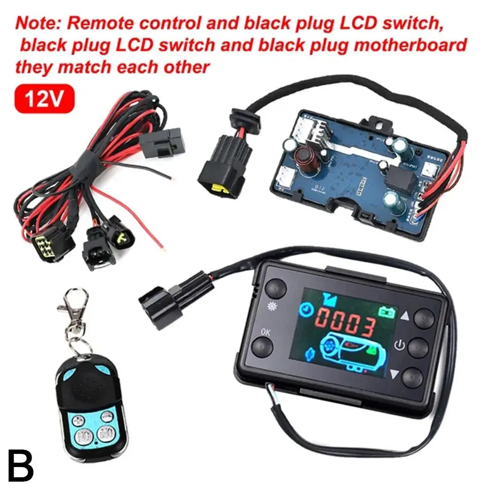 For 12/24V 5KW Control Board Motherboard LCD Monitor Switch+Remote Control Car Air Diesel Parking Heater Car Heater Accessories