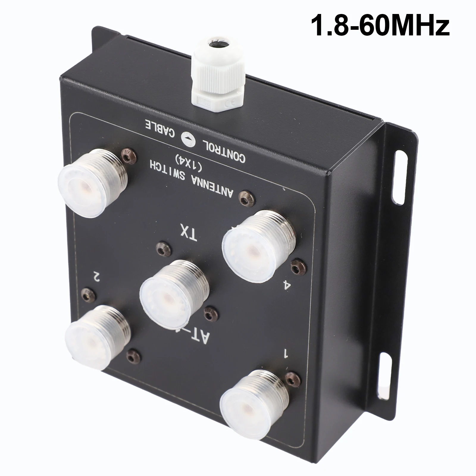 

High Power 4 Way Coaxial Remote Antenna Switch for Radio Applications Covers 1 8 60MHz 500W PEP Handling Capability