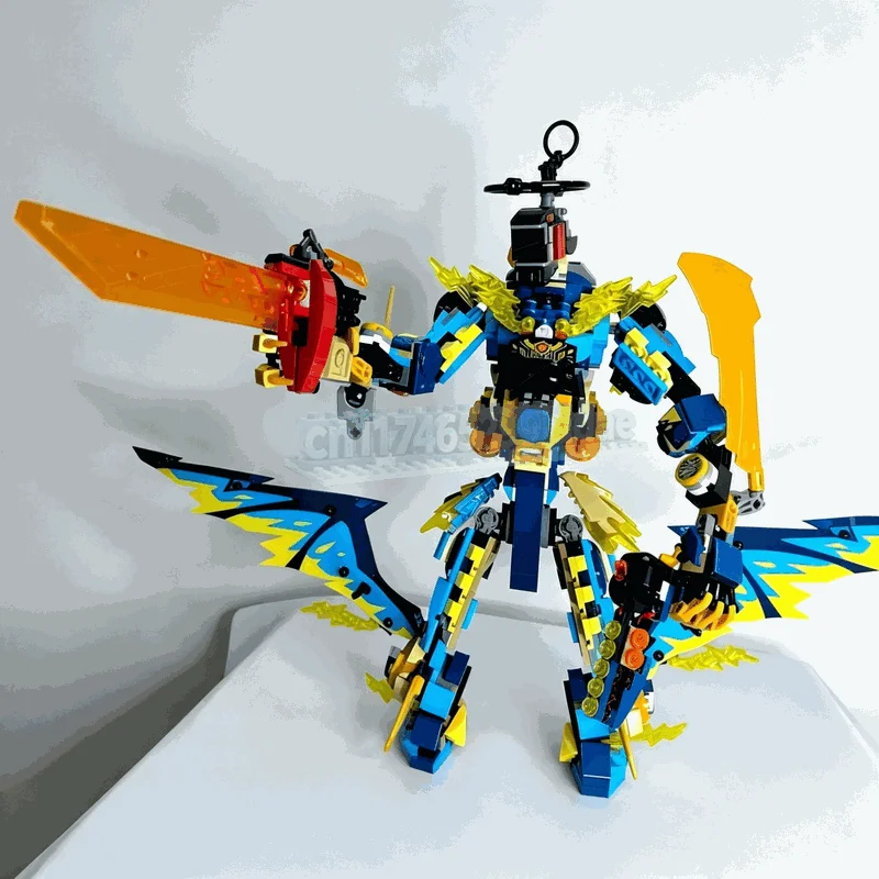 1054PCS Thunder Wing Mecha Building Blocks Robot Warrior Model DIY Assembly Toy Creative Collection Display Festival Gift Decor