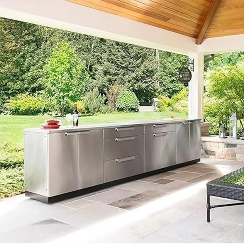 Factory Price Stainless Steel Commercial Modular Kitchen Cabinet Furniture Set Outdoor Kitchen Cabinet