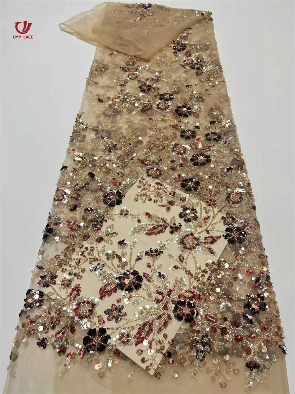 African Groom Lace Fabric 2026 Lace French Tulle Sequins Embroidery Beads Tulle Lace Fabric For Party