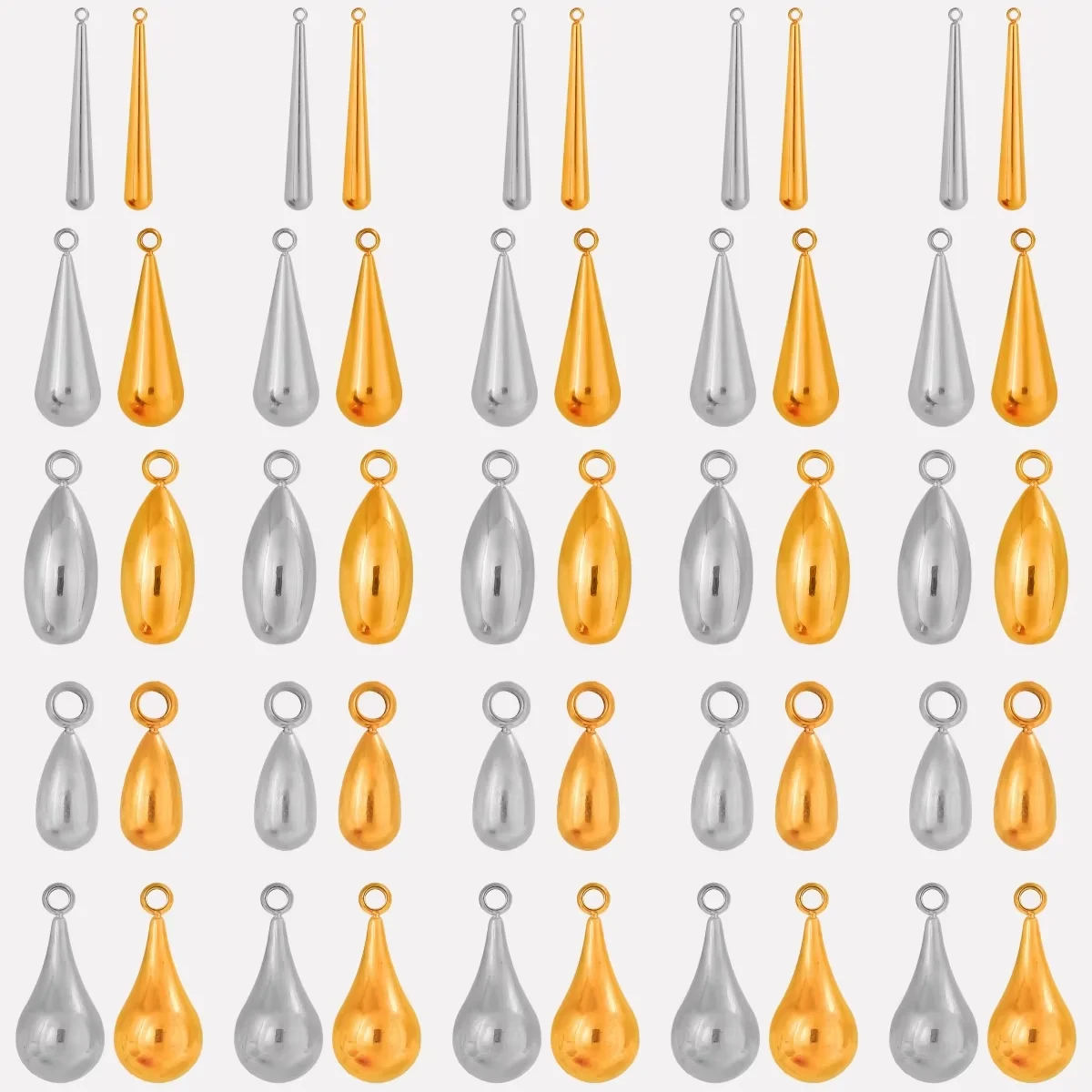 7pcs Gold Color Irregular Geometry Brief Pendant Metal Stainless Steel Pendants Hand Diy Making  Necklace Earring Accessories