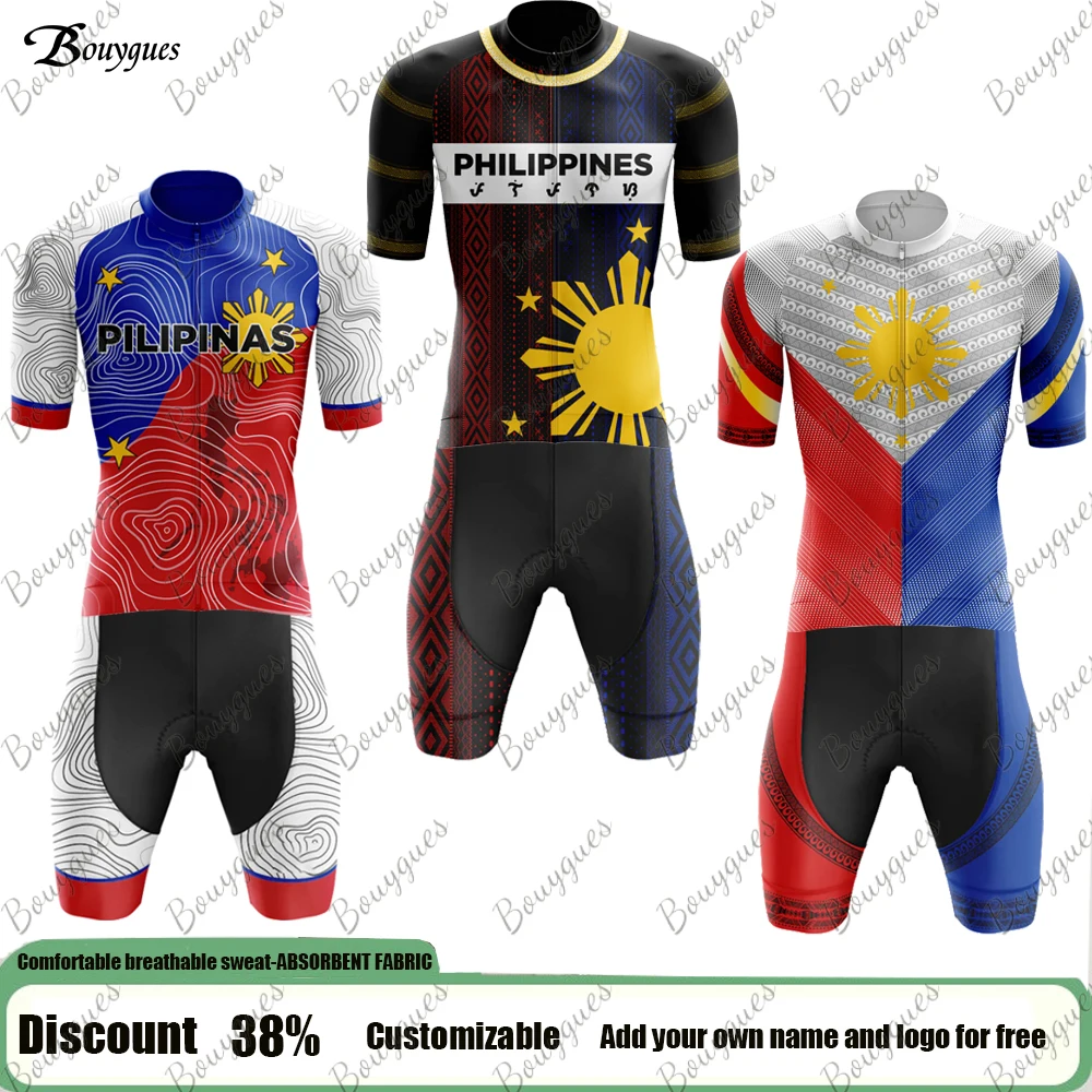 New Philippine Team Cycling Jersey And Bib Shorts Set Men Short Sleeve Cycling Set ciclismo Clothes Bike Clothing Sports Cycling