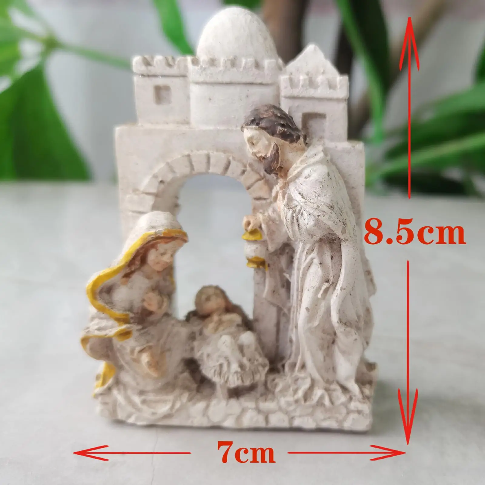 Resin Holy Family Statue Artwork Christmas Figure Desk Display Crafts Nativity