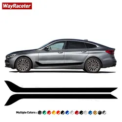 2 X Carbon Fiber Vinyl Decal Door Side Stripes Skirt Sticker For BMW G32 6GT 6 Series 2024 2023 2022 2020 2017+ Accessories
