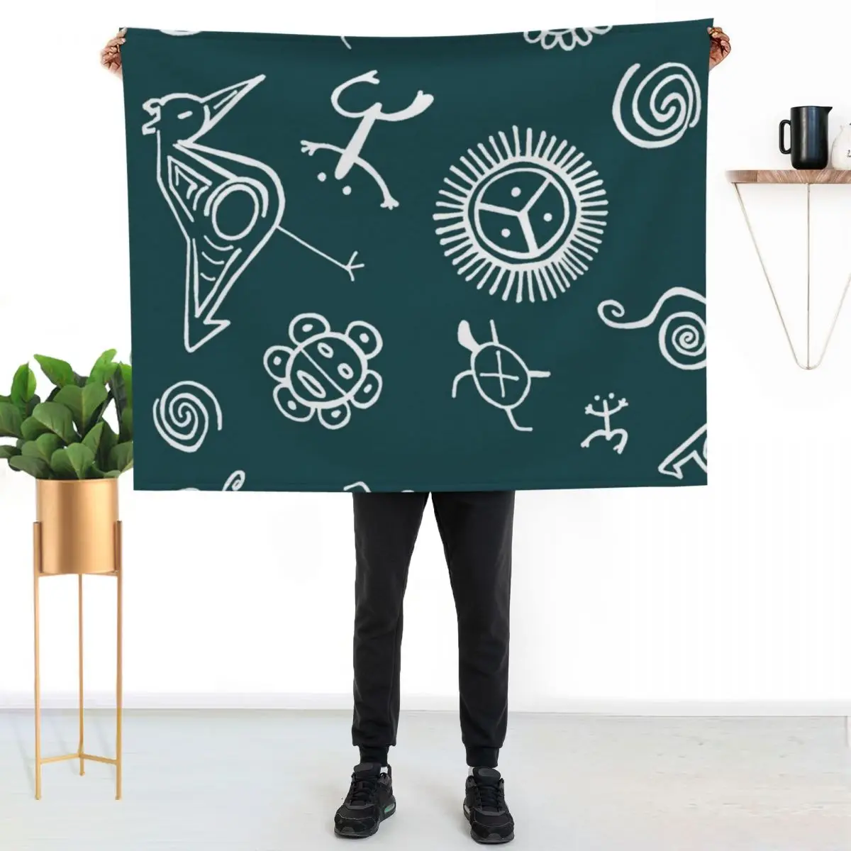Taino Pattern Throw Blanket Sofas Summer Vintage For Decorative Sofa Thermal for babies Blankets