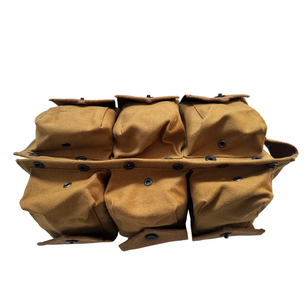 

WW2 US B.A.R Equipment Six Cell Waist Pouch Vintage Military Reproduction Canvas Magazine Pouch Outdoor Tactical Gear