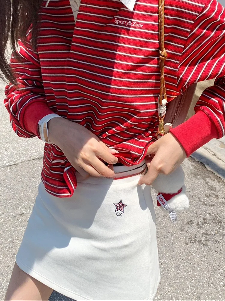 

Zone Summer 2026 "French Net Skirt" Embroidered Dync Hemline Outdoor Sle f Skirt Casual Cotton Blend A-Line Skirt