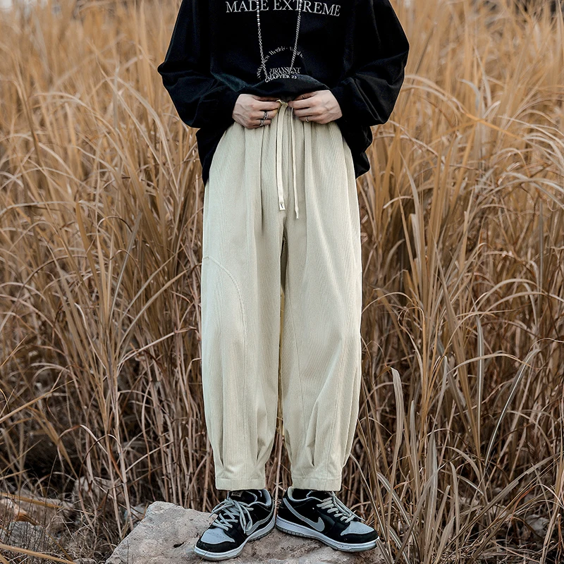 

KAPMENTS Y2k Corduroy Korean Fashions Sweatpants 2023 Luxury Overalls Joggers Harem Pants Harajuku Vintage Casual Wide Leg Pants