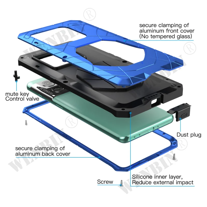 Aluminum Metal Case For OnePlus 11 10 Pro 9 8 Pro 7T Pro Nord N200 N10 Cover Shockproof Shell Coque Funda Cases