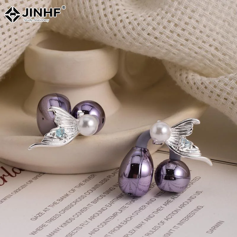 2Pcs Universal Earphone Headphone Clip Rhinestone Fish Tail Pearl Ear-Clip Fashion Versatile Earphone Accessory For Freeclip