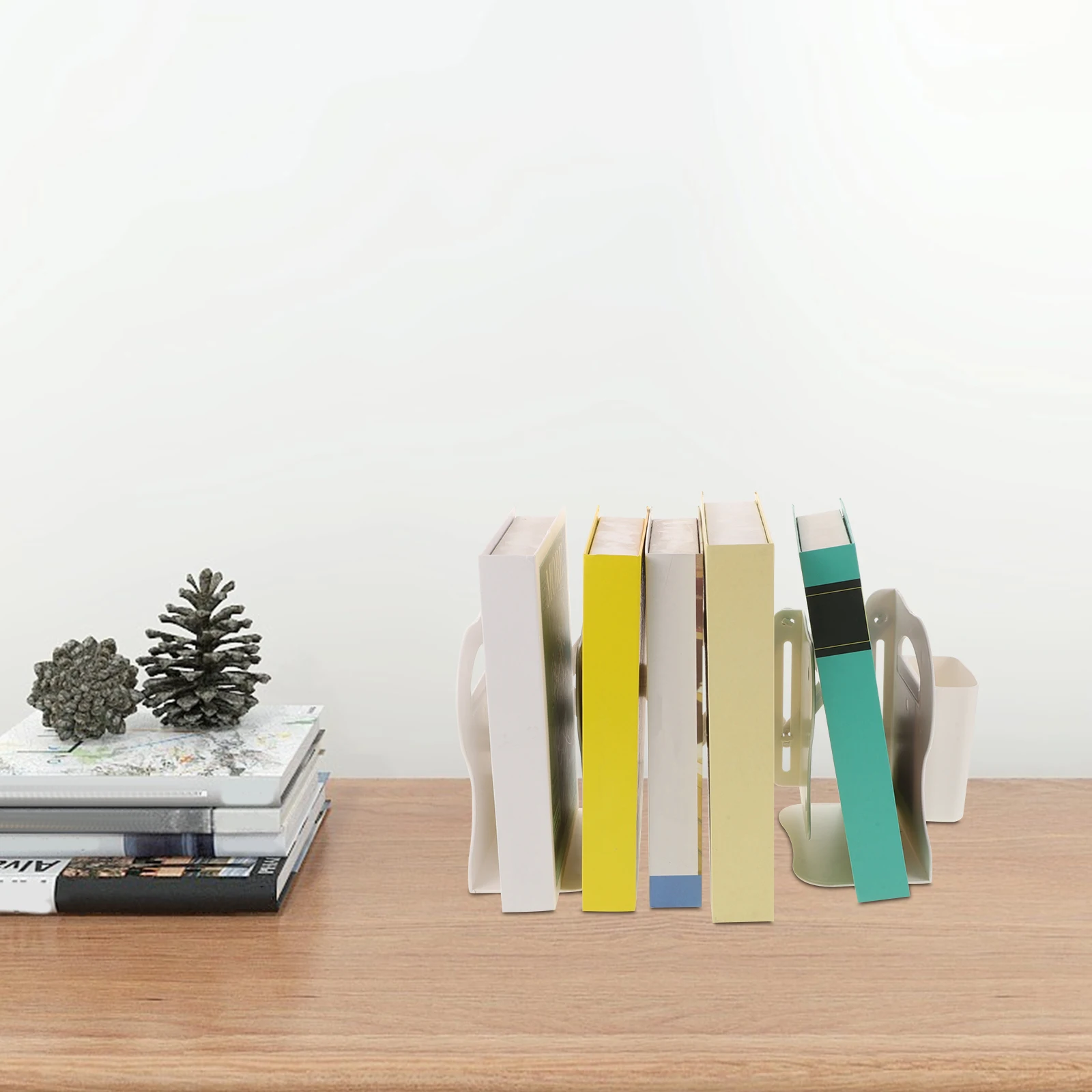 Foldable Desktop Book Holder Plastic Book Stand for Students Light Color Desk Organizer Portable Efficient Study Tool for Home