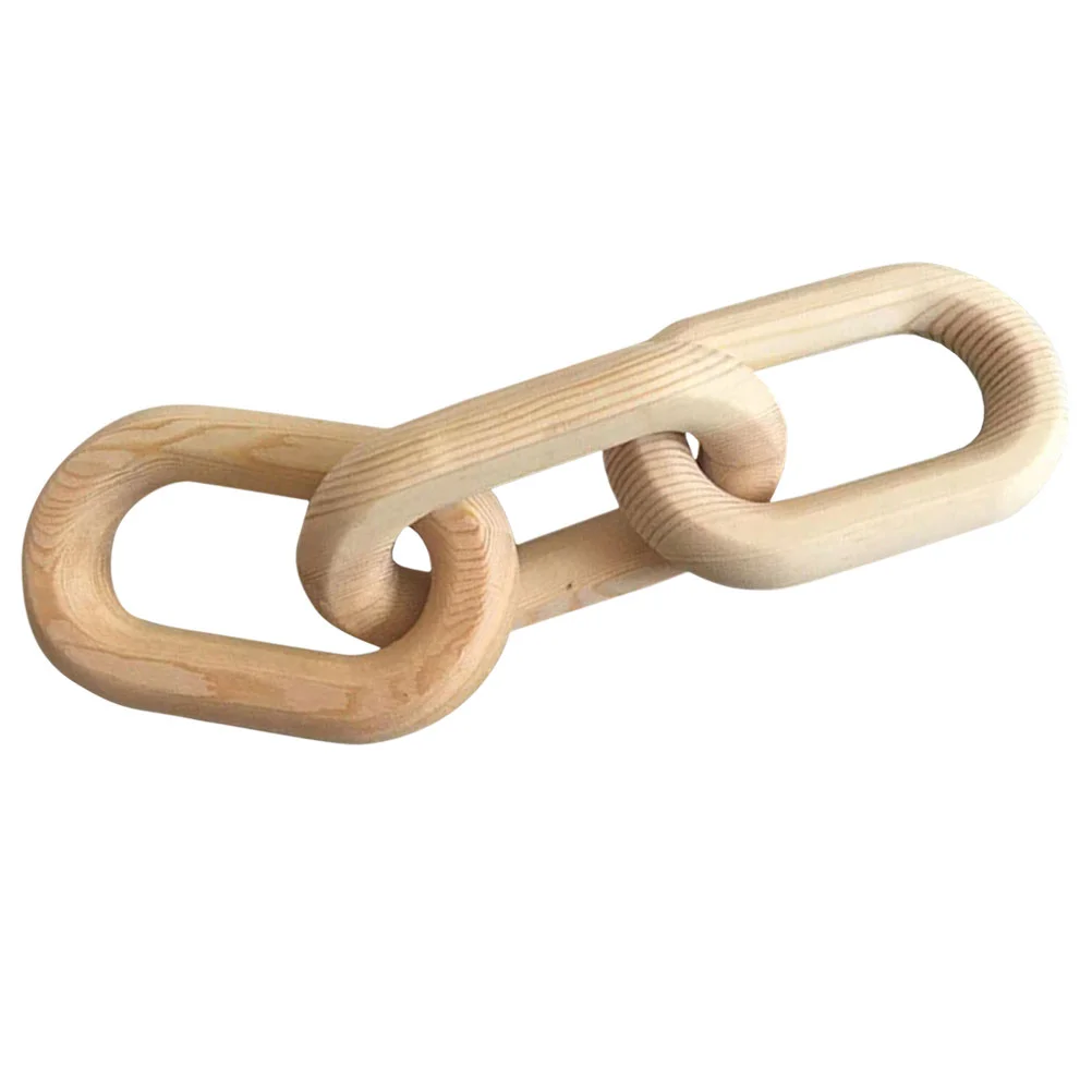 

Wooden Decoration Chain Wall Desktop Ornaments Background 3-ring Buckle (255*7*2cm) Bohemian Coffee Table Knot Link Decorate