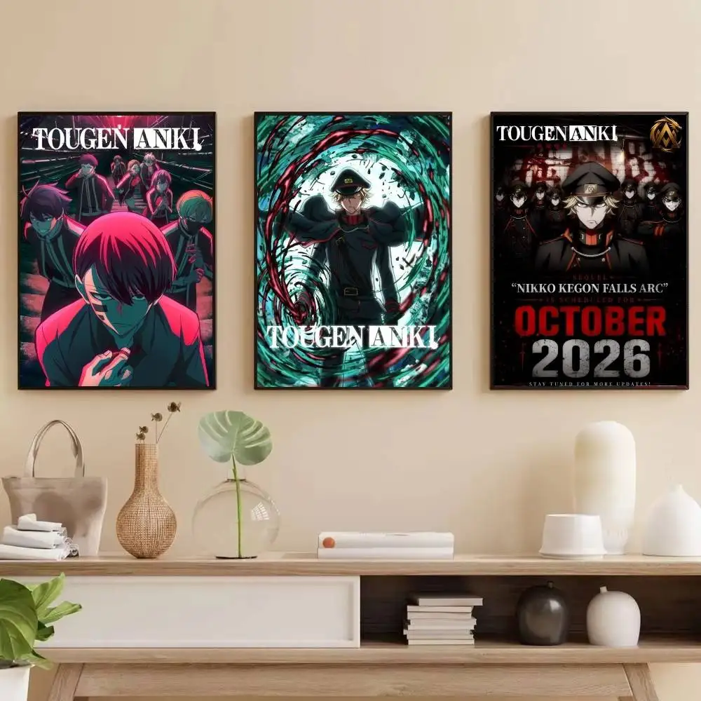 Popular Anime Tougen Anki    Classic Anime Poster Waterproof Paper Sticker Coffee House Bar Room Wall Decor