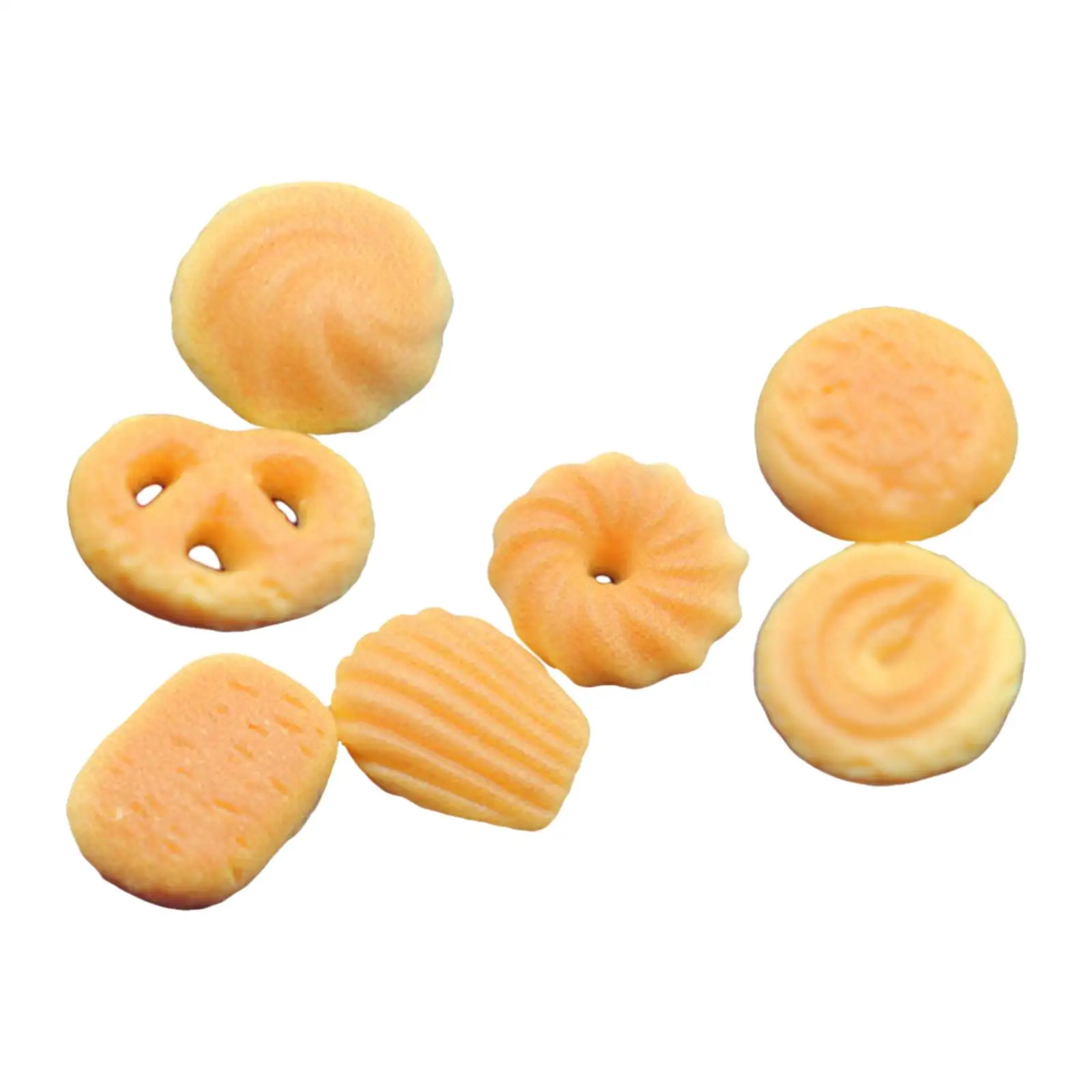 Mini galletas danesas en miniatura, juguetes de comida para casa de muñecas, Mini galletas de postre para casa de muñecas, accesorio de adornos, 7 unidades