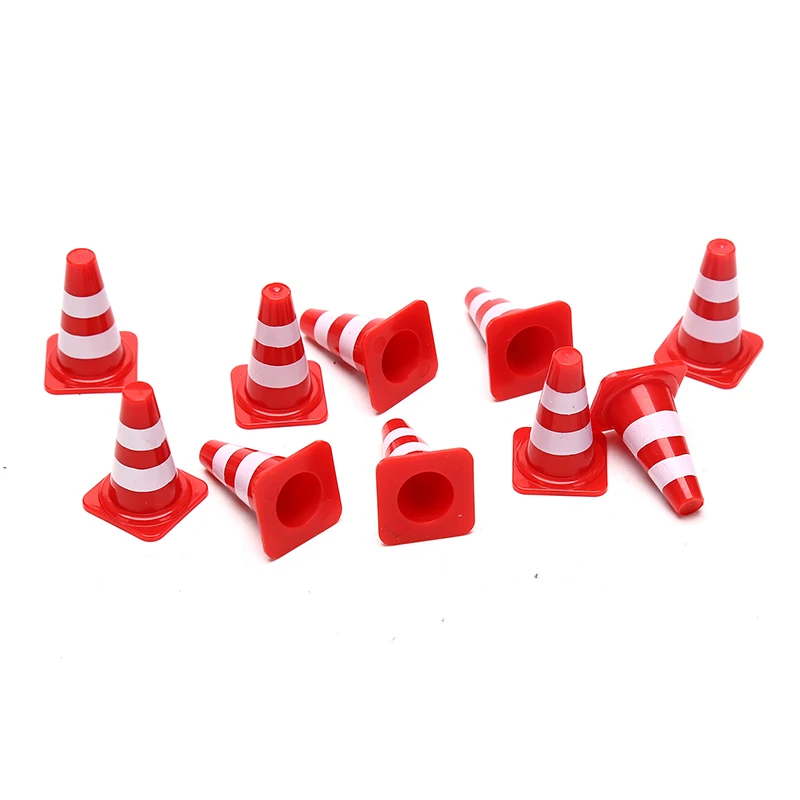 10pcs Mini Traffic Signs Roadblock Toy for Kids Construction Car Theme Party  Traffic Cone Sport Training