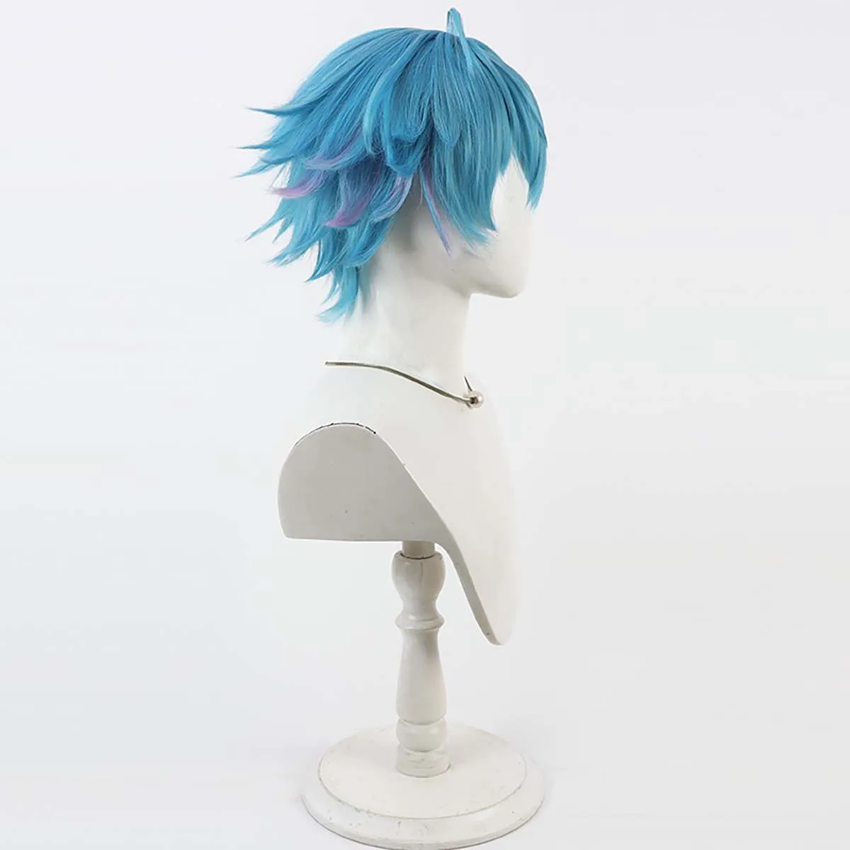 Peruka męska na Halloween, rekwizyty do gry, Cosplay Wuthering Waves, Brant, krótka niebieska peruka