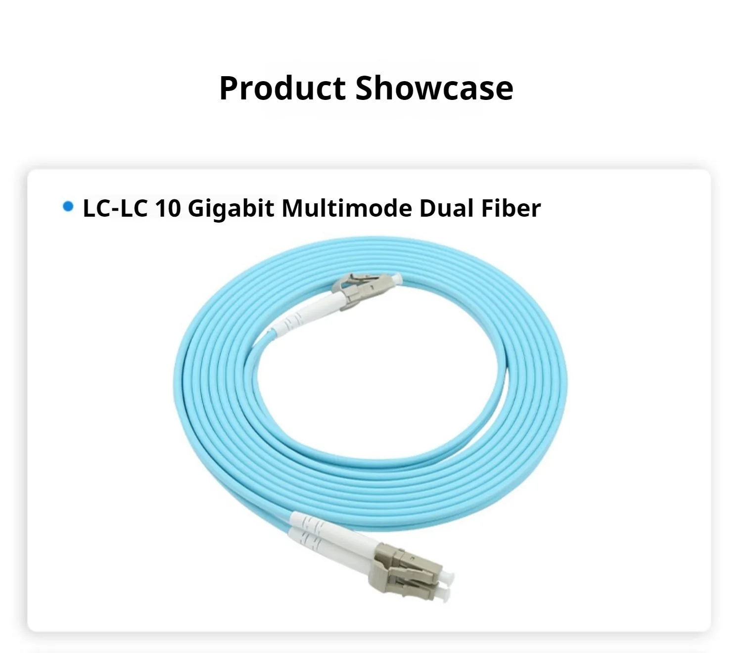 1M LC-LC UPC Duplex 3.0mm OM3 Fiber Optic Patch Cord, Aqua LSZH Jacket Suitable for Server Room Factory Customized 1PCS