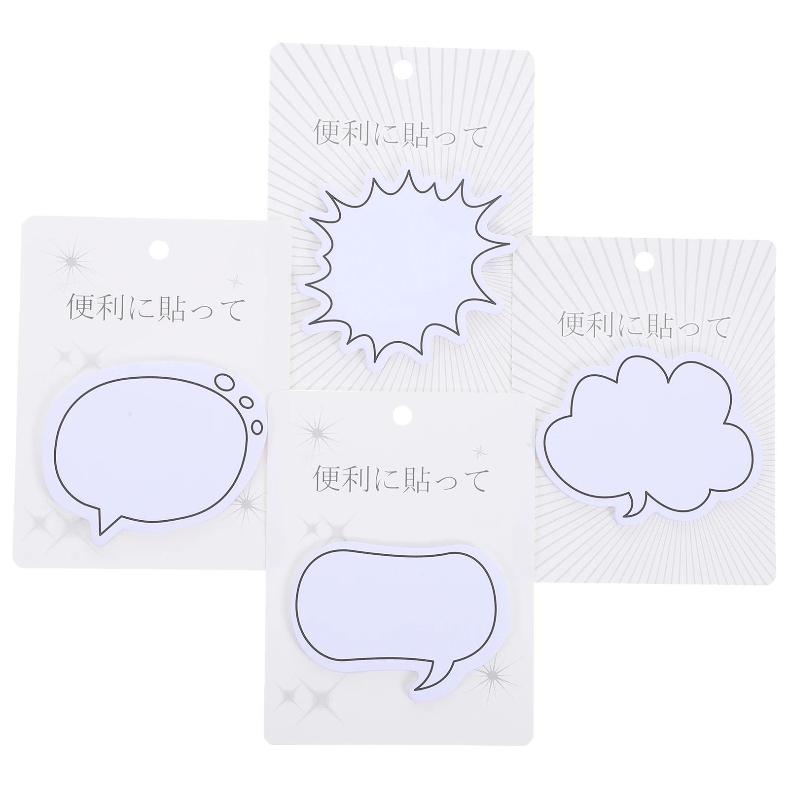 

4 Sets Creative Box Strong Adhesion Home Office Writing Supplies Memo Stickers Blank Labels Self Adhesive