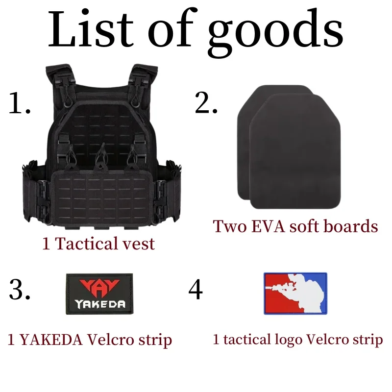 YAKEDA Tactical Vest 6094 Fast detachable light laser cut outdoor hunting black gear carry vest of high quality 1000d nylon