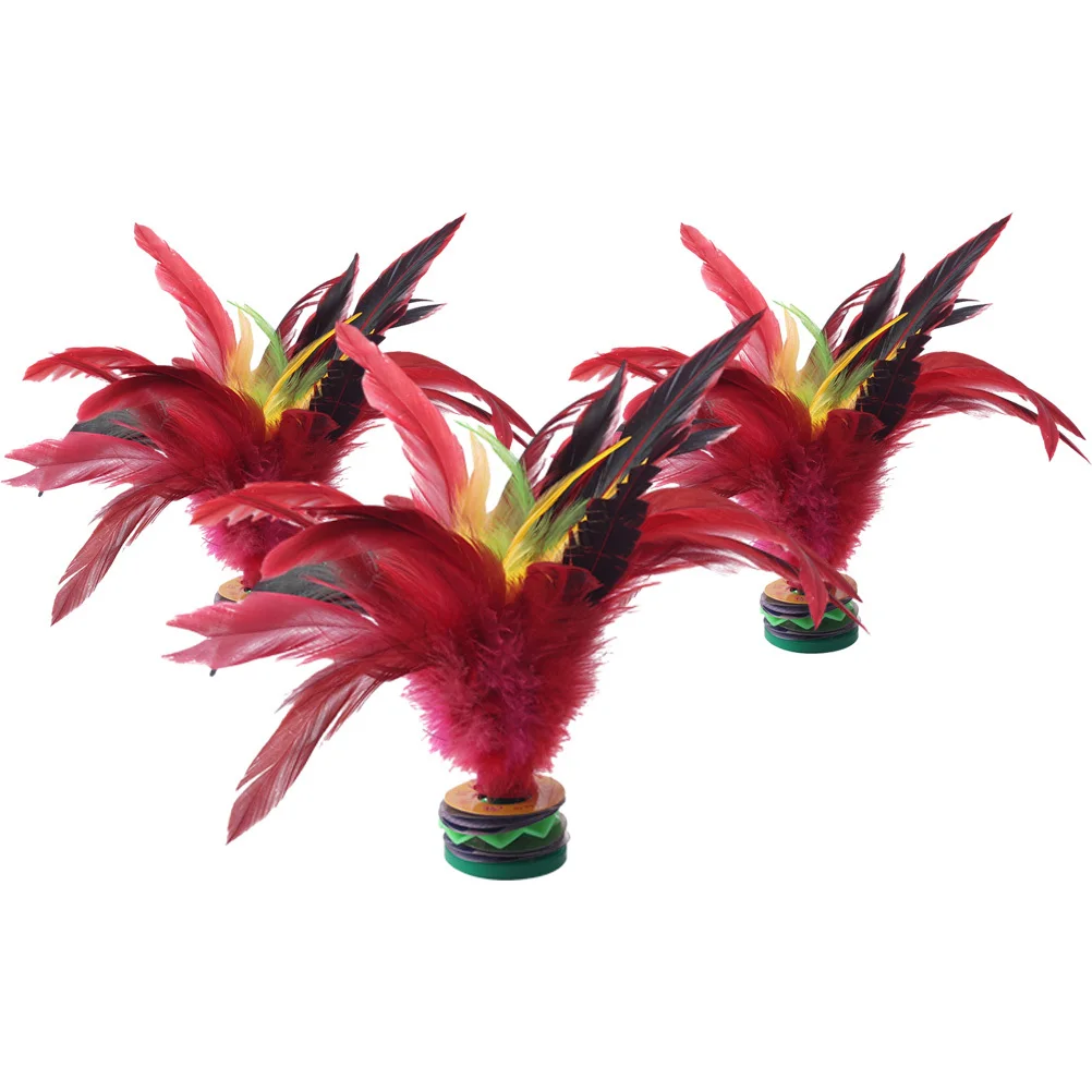 3 قطع ركلة الريشة الملونة المتينة في الهواء الطلق داخلي الترفيه اللياقة البدنية ممارسة الترفيه لعبة اللوازم الرياضية