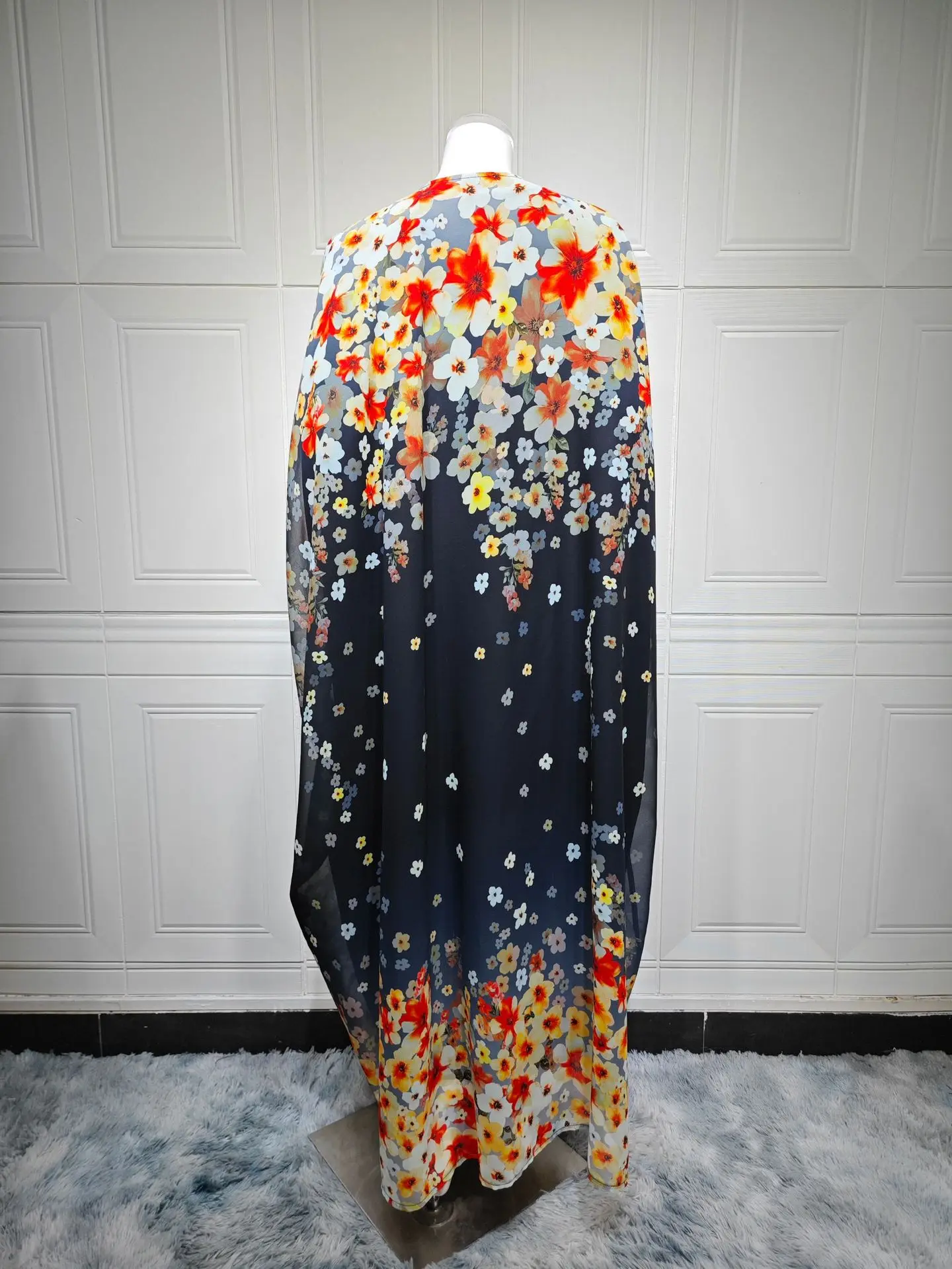 Morocco Floral Print Open Front Abaya Women Dress Kimono Cardigan Muslim Kaftan Jalabiya Caftan Femme Robe Islam Clothing Loose