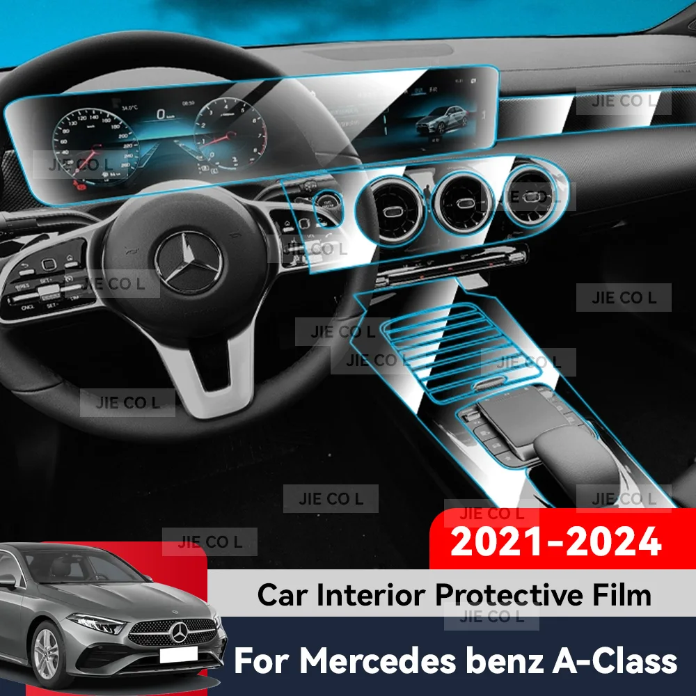 Auto Central Control Screen TPU Navigation Anti Scratch interior Protection Film GPS For Mercedes benz A-Class 2021-2024