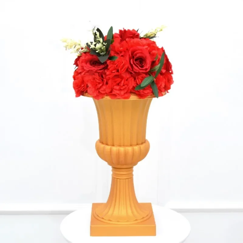 Golden Vase Wedding Birthday Christmas Festival Party Site Decoration Originality Retro Style European Plastic Flower Pot Vases