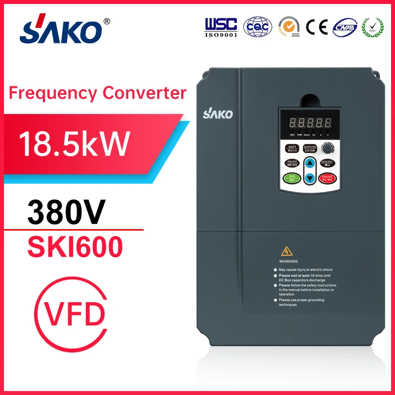 

Sako SKI600 380V 18.5KW VFD Variable Frequency Drive Converter for Motor Speed Control Inverter