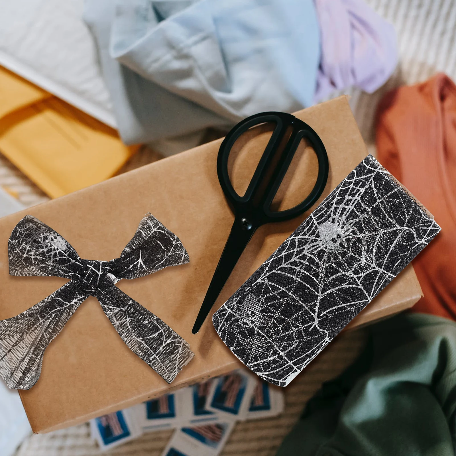 

1 Roll Halloween Tulle Mesh Ribbon Gauze Roll For Gift Wrapping Diy Craft Decoration Tutu Dress Sewing Supply Party Decor