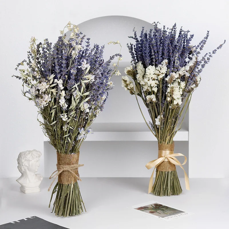 Dried Bouquet Wedding Natural Flowers Lavender Bridle Bouquet Indoor Outdoor Kitchen Home Decor Office Table Floral Arrangements