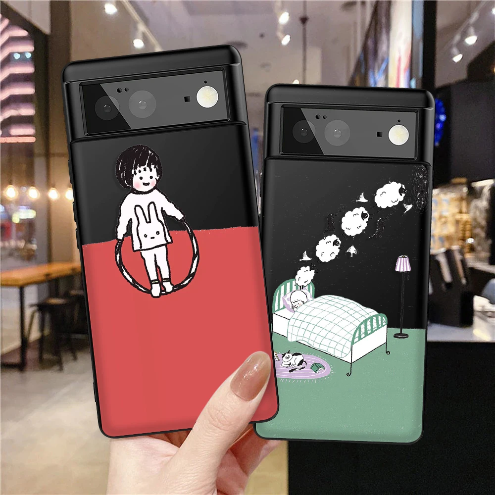 

Cartoon Sheep Case for Google Pixel 7a 7Pro 7 6a 6 6Pro 5 5a 5G 4XL 4 2 3XL 2XL 3 3a 3aXL 4a Soft Silicone Back Shell Cover