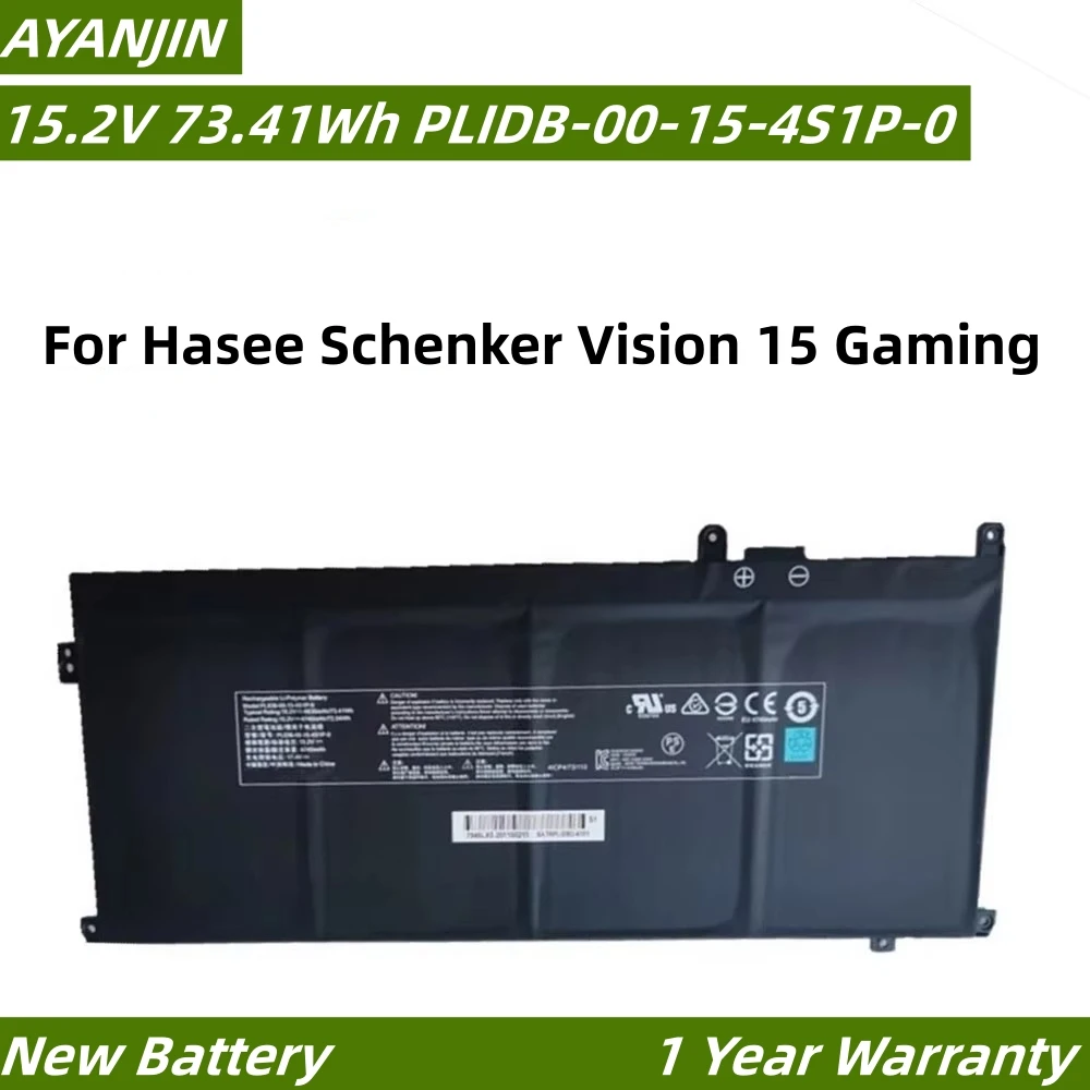 PLIDB-00-15-4S1P-0 15.2V 4830mAh 73.41Wh Laptop Battery for Hasee Schenker Vision 15 Gaming Laptop