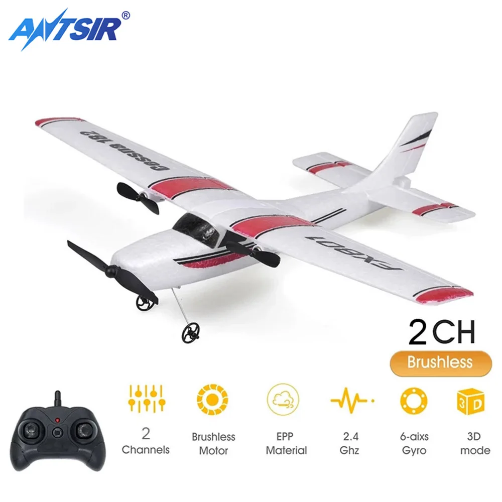 Avião de controle remoto Wingspan para crianças, avião RC FX801, espuma EPP, 2.4G, 2CH RTF, aeronave fixa, brinquedos presentes