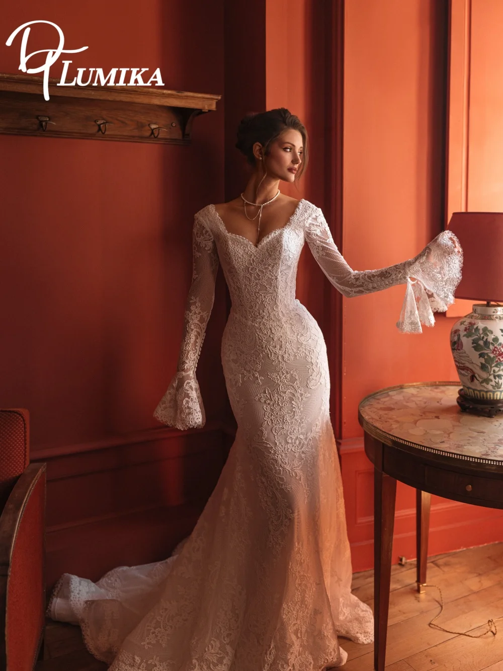 

Chic Sweetheart Lace Wedding Dress 2026 Romantic Embroidered Church Bridal Gown Fashionable Mermaid Floor-Length Bridal Dress