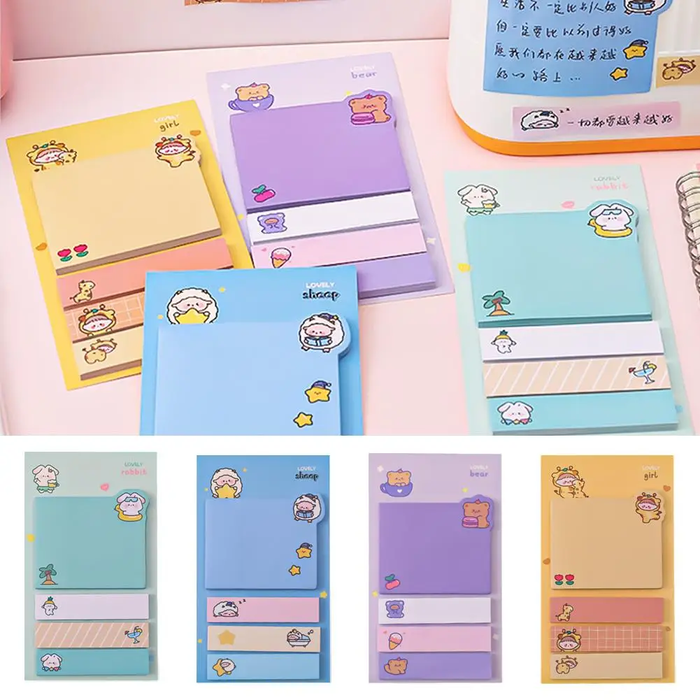 1pc kawaii animais bonitos papel notas pegajosas adesivos criativos bloco de notas almofadas escritório adesivo papelaria escola memo decoração y8k1