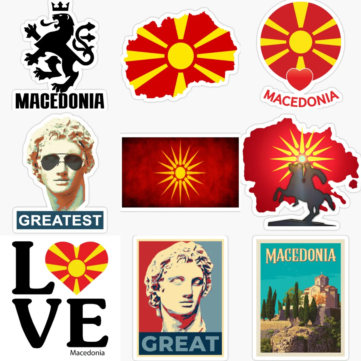 

Macedonia Flag Map Emblem Creative PVC Car Stickers for Car Bicycle Helmet Window Wall Decoration Accessories