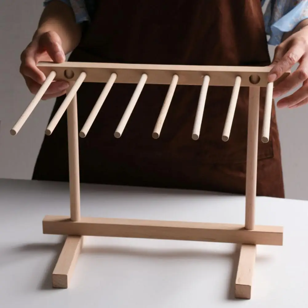 Noodle Rack Wooden Pasta Drying Rack 8 Arm Collapsible Spaghetti Stand Noodle Hanger Homemade Kitchen Gadget for Quick Setup