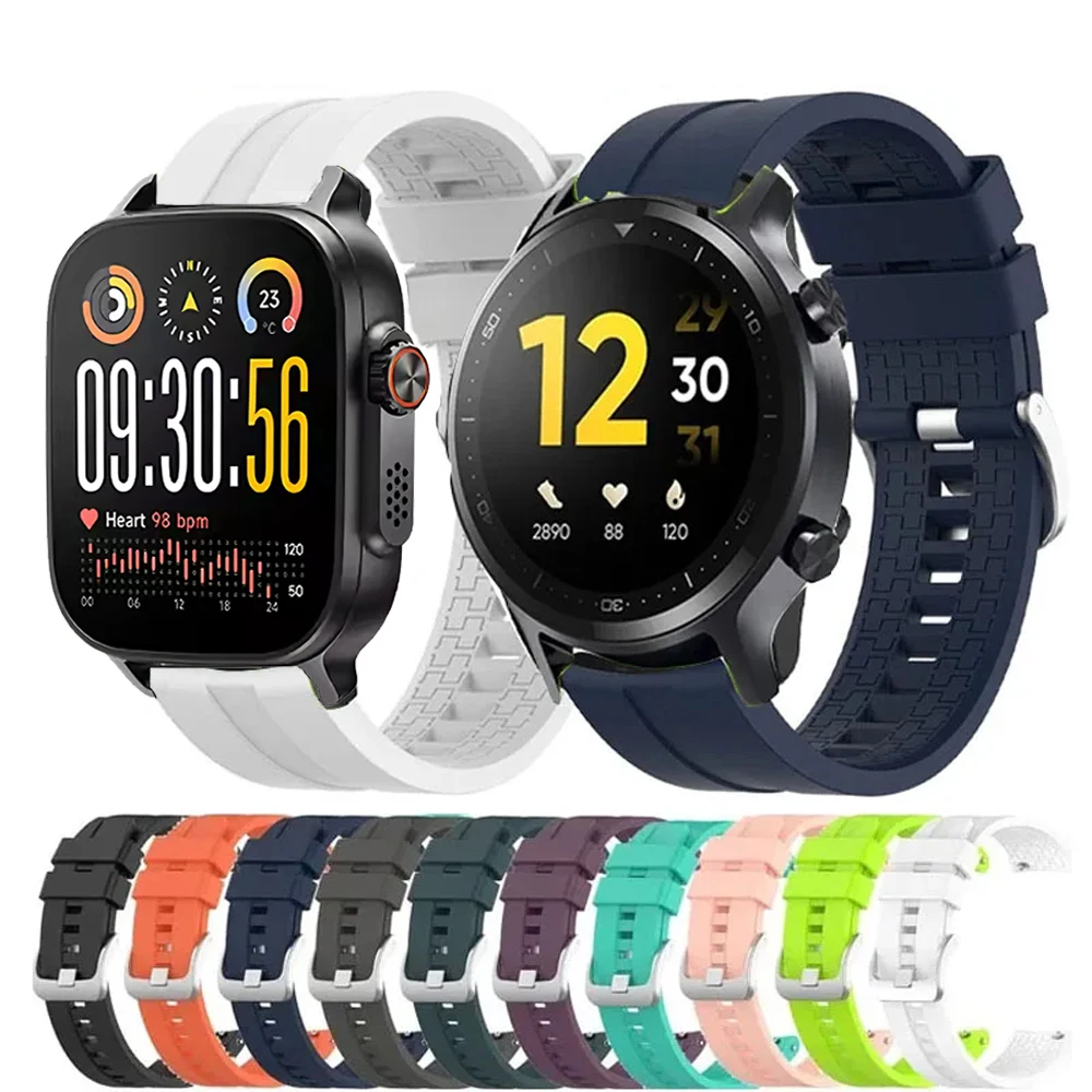 Bracelet en Silicone de 22mm pour Realme Watch 5 2 2Pro S S Pro, Bracelet de Sport pour Realme Watch 3 3 Pro, Correa