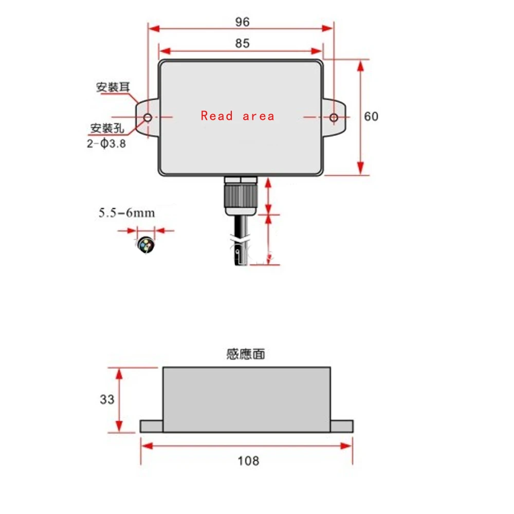 125KHZ EM RFID AGV trolley RFID RS232/RS485 support MODBUS Landmark Reading Integrated Sensor