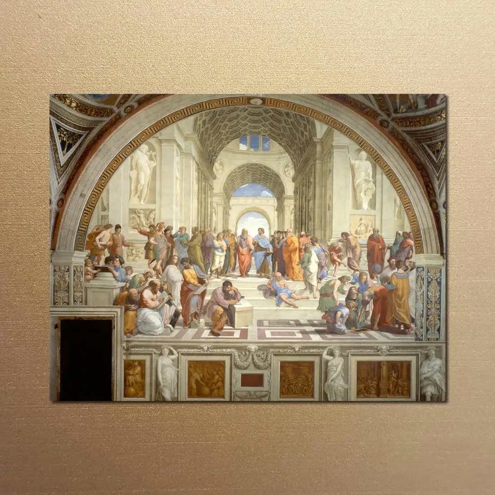 Religious Canvas Prints Raphael Paintings School of Athens Classical Artwork Poster Picture Large Wall Art for Living Room Decor