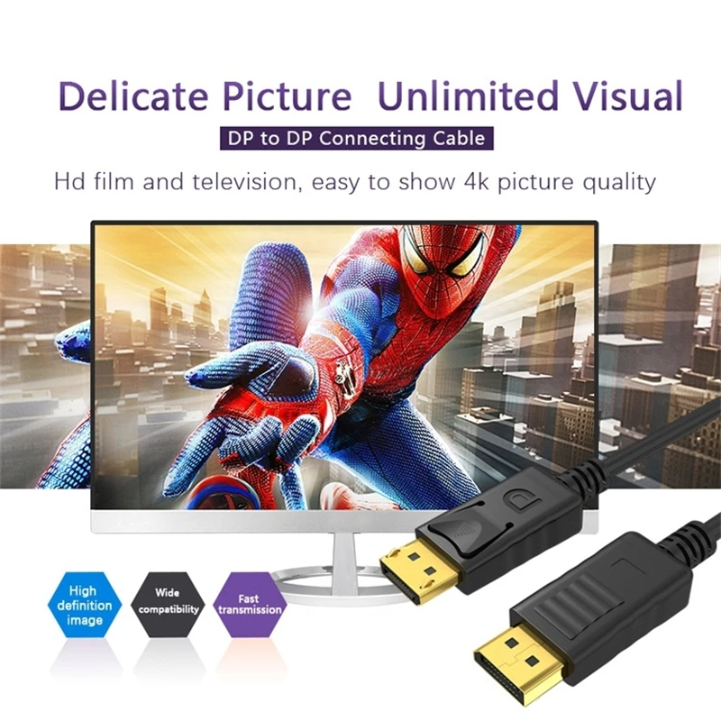 Displayport Cable DP 4K 144Hz Video Audio Cable Display Port Adapter for Xiaomi TV Box PC Laptop Monitor Video Game 1.2 DP Cable