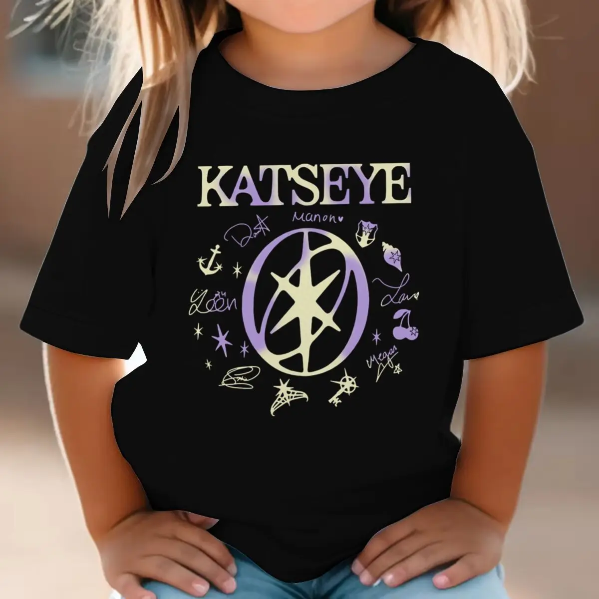 KATSEYE Printed T-Shirt Kids Katseye Design Boys Girls Cotton Top Casual Short Sleeve Crew Neck Comfortable T Shirt for Children