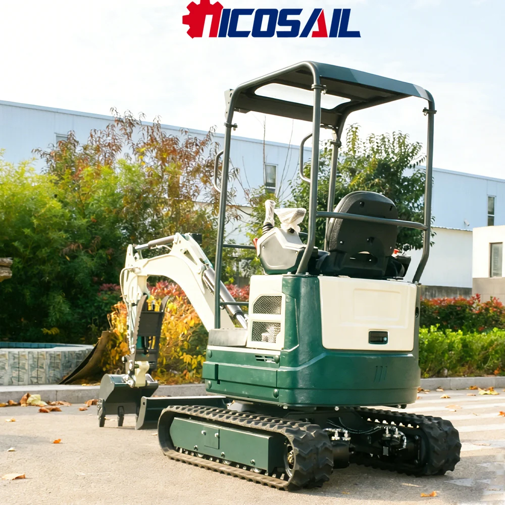 

Nicosail 2T Small Compact Excavator for Farm Garden Planting Hole Digging Pond Excavation Irrigation Ditch Drilling Work