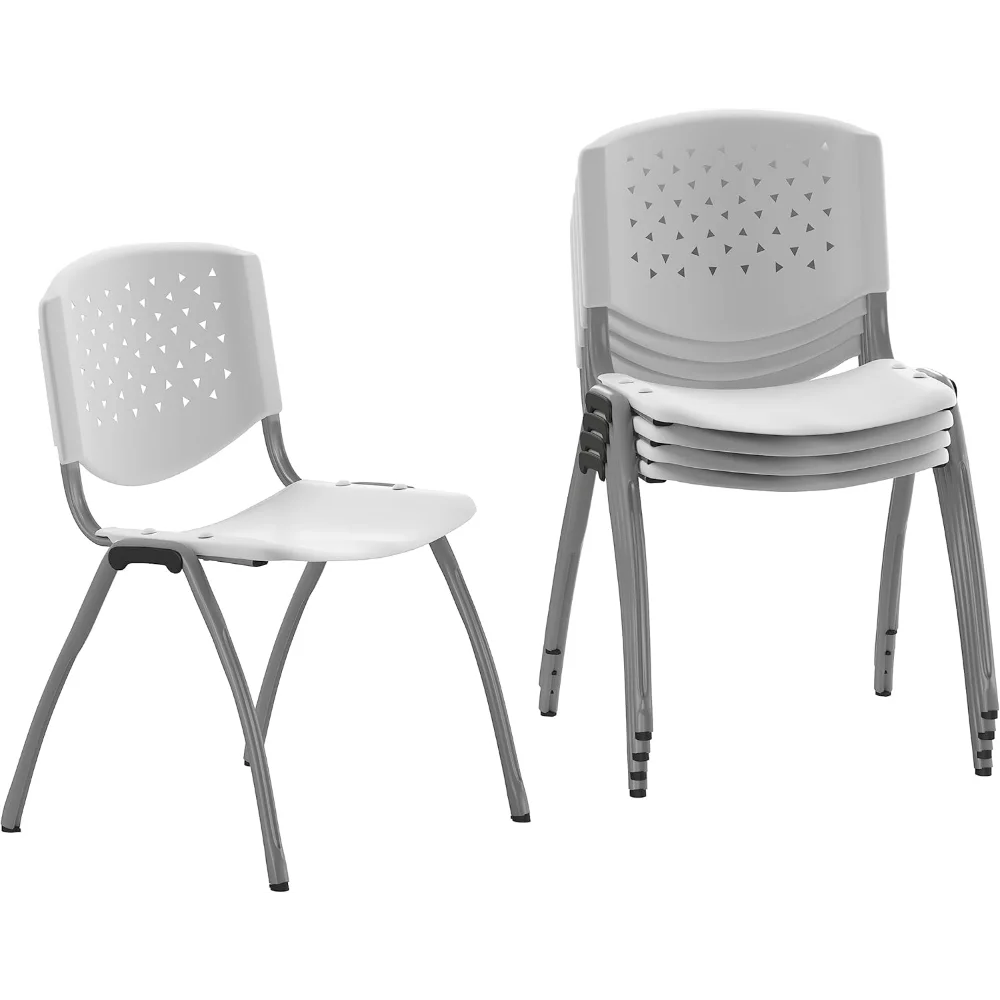 

5 Pack 880 lb. Capacity White Plastic Stack Chair | Comfortable Seating with Durable Design