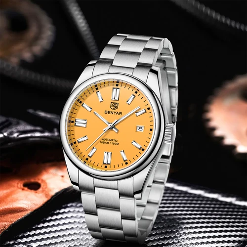 BENYAR-relojes de pulsera mecánicos deportivos para hombre, relojes automáticos de acero inoxidable, marca superior de lujo, resistente al agua, 10bar, 2021