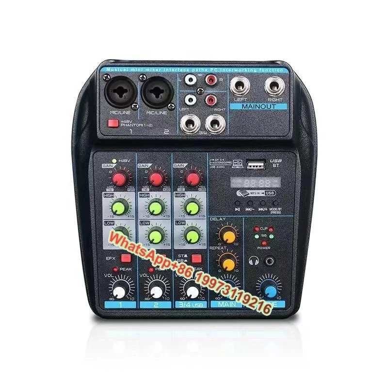 

Mini Mixer De Audio Dj Controller Audio Console Mixer 4 Channels for Home Computer Live Broadcast