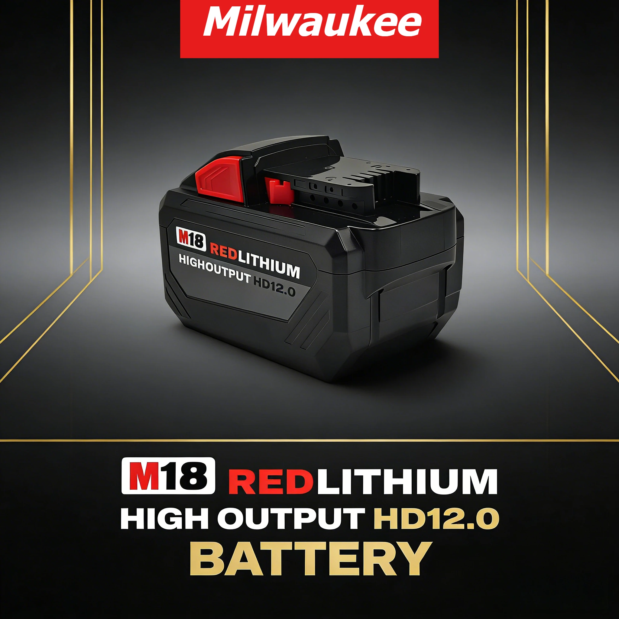 

18V Milwaukee M18 5.0Ah--12.0Am Battery Replacement, REDLINK Protection, Compatible with All M18 Cordless Tools