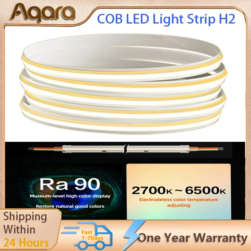 

Умная световая лента Aqara COB Светодиодная лента H2 2700K ~ 6500K Регулировка книжного шкафа Гардеробная лампа Декор Веревочный светильник