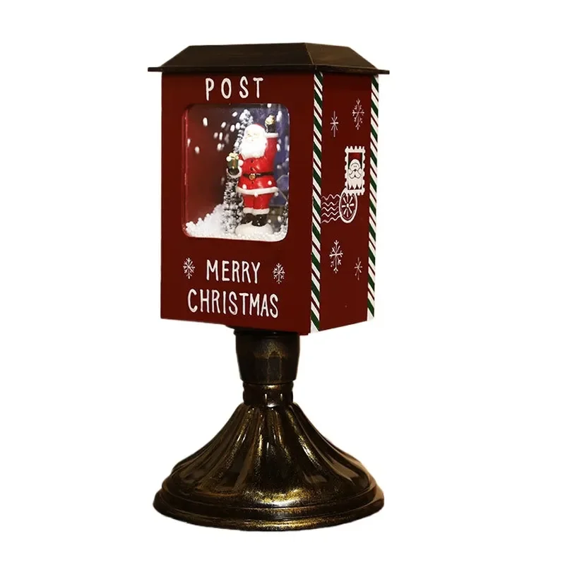 for  New Christmas Decorations Creative Snow Luminous Music Mailbox Small Ornament Festival Snow Children Gifts